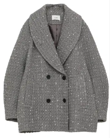 다나카 미나미 콜라보 오버 트위드 코트 그레이