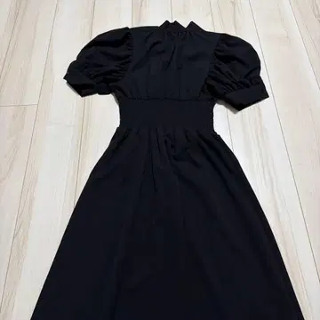 리본 포함 블랙 롱 원피스