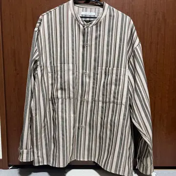 JOURNAL STANDARD 노카라 스트라이프 셔츠