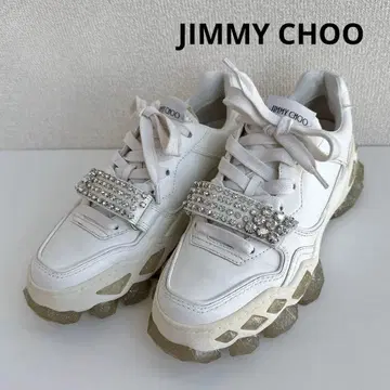 지미추 다이아몬드 크로스 스트랩 크리스탈 스니커즈 슬립온