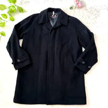 VAN JAC 캐시미어 혼방 스텐카라 코트 네이비 L