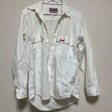 Budweiser 화이트 긴팔 셔츠 버드와이저 구제 빈티지