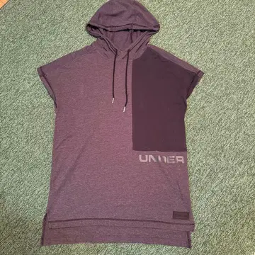 언더아머 후드 부착 T셔츠 M 그레이/블랙