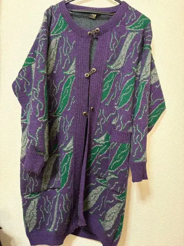 San Marco 잎 패턴 롱 가디건