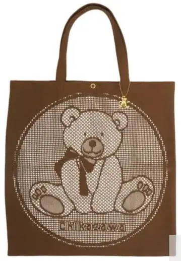 치카자와 레이스 토트백(에코백) 곰 브라운 포장 완료
