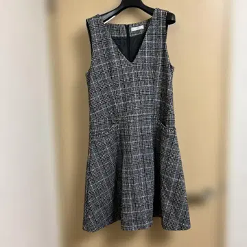 새상품급 any SIS 체크 무늬 오버롤 스커트