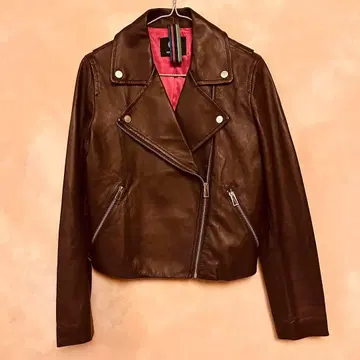 [ Paul Smith ] 더블 라이더스 램 가죽 자켓 보르도