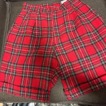 MAGICSQUARE 빨검 체크 숏팬츠