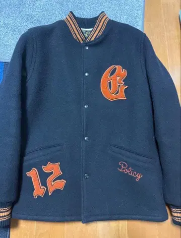 CALEE 바시티 자켓 울 자수