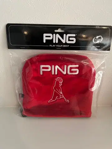미사용 새상품 PING 빨간색 골프헤드커버 아이언용