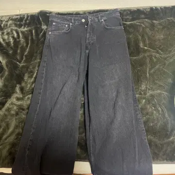 ZARA 다크 그레이 와이드 레그 데님 EU 38