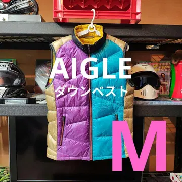 AIGLE 크레이지 패턴 다운 베스트 M