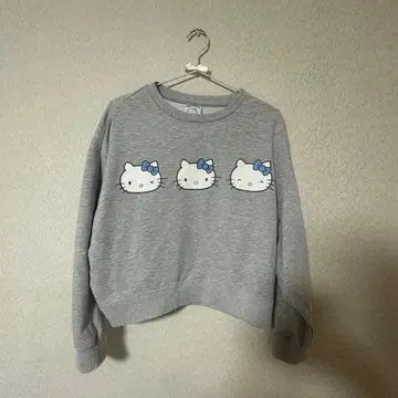 SNIDELHOME [ HELLO KITTY ] 맨투맨 풀오버 그레이