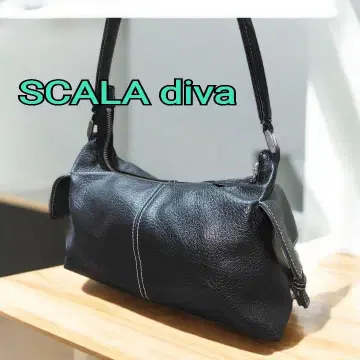 SCALA diva 스칼라 디바 블랙 가죽 핸드백 원숄더