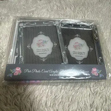 페어 포토 카드 아크릴 프레임 앤티크 플라워 블랙 블랙