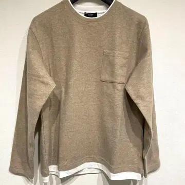 [ 미사용 새상품 ] BEAMS 베이지 긴팔 기모 티셔츠 L