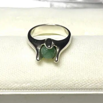 빈티지 SILVER 그린 스톤 반지