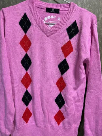 SUPER LOVERS 핑크 V넥 스웨터