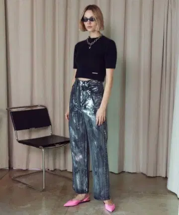 PRANK PROJECT 스크래치 데님 BLACK 36