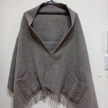 MUJI 울 100% 다크 모카 브라운 스톨 60 x 180cm