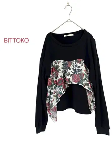 BITTOKO 플라워 무늬 트레이닝복 블랙 38 일본제