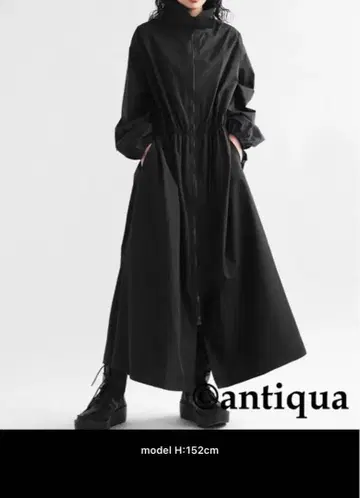 antiqua 지퍼 원피스 블랙 FREE 긴팔 얇은 소재 코트