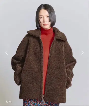 BEAUTY&YOUTH 무스탕 라이크 보아 리버서블 블루종