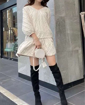 eimy istoire 에이미 이스트 월 퀼팅 미니 원피스