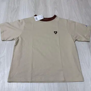 [ 새상품 ] 챔피온 T셔츠 반팔 베이지 여성용 L 사이즈 면100%