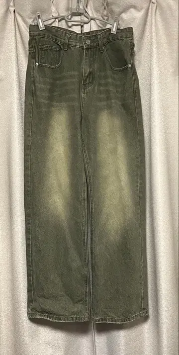 그린 데님 팬츠