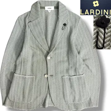 J6398 미사용 라르디니 최근 모델 헤링본 스트레치 니트 자켓 S