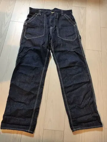 오카야마 청바지 HIGH ROCK 다크 데님 워크 팬츠