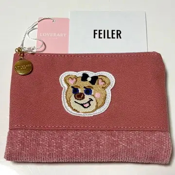 [택 포함 미사용 새상품] FEILER 올드 테디 와펜 파우치 핑크