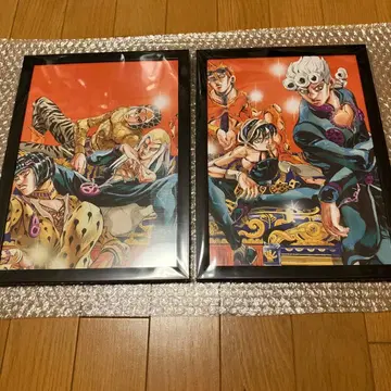 죠죠의 기묘한 모험 액자 포함 포스터 5부 황금의 바람 호위팀 2장 세트