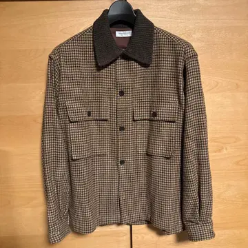 투모로우랜드 하운드투스 체크 패턴 셔츠 블루종