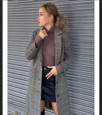 에고이스트 / 체크 무늬 롱 코트