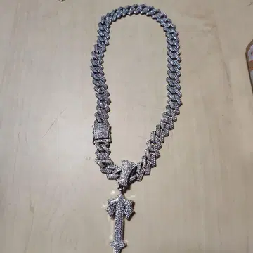 다이아몬드풍 실버 목걸이