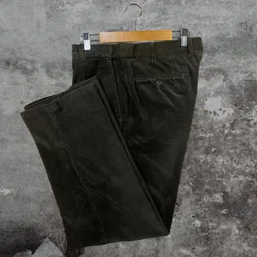 구제 의류 팬츠 코듀로이 남성용 여성용 롱 바지 짙은 갈색 가을 겨울