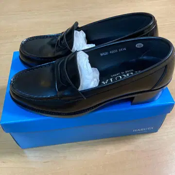 HARUTA 블랙 힐 로퍼 4603 24.5cm EEE 일본제