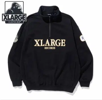 XLARGE 블랙 하프 지퍼