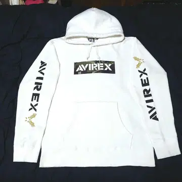 [ AVIREX ] 아비렉스 카모 패턴 로고 프린트 풀오버 후드티