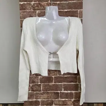 DIVIDED 디바이데드 가디건 화이트 볼레로 긴팔 리브 M