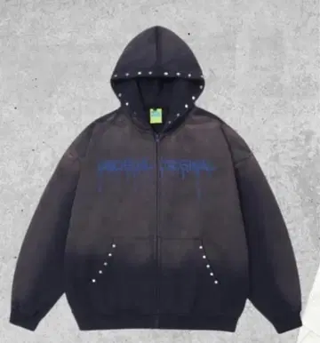 pctokyo/서클 로고 블리치 지퍼 후드티