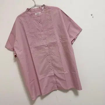 프릭스스토어 하프 슬리브 핀턱 셔츠 (스탠드 카라 셔츠)