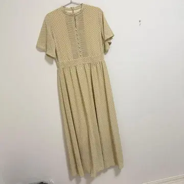 마드모아젤 로페 프론트 턱 도트 롱 원피스