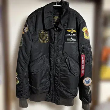 알파인더스트리 자수 블랙 MA-2 플라이트 자켓