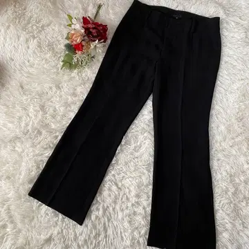 [ MOGA / 모가 ] 블랙 플레어 팬츠 (LL) 루즈핏 페미닌