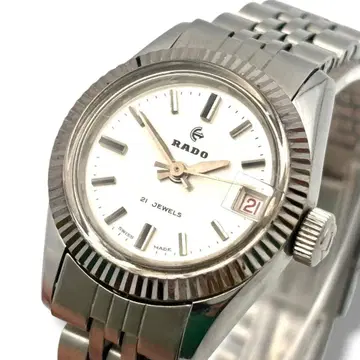 작동 라도 손목시계 수동 와인딩 여성용 763/1 실버 데이트 21석