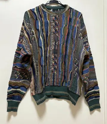 구제 멀티 컬러 3D 니트 스웨터