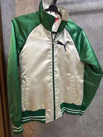 PUMA 새틴 스카잔 L 사이즈 그린/화이트